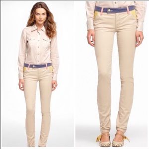 NWOT Tory Burch Color Block Skinny Jeans SZ 23